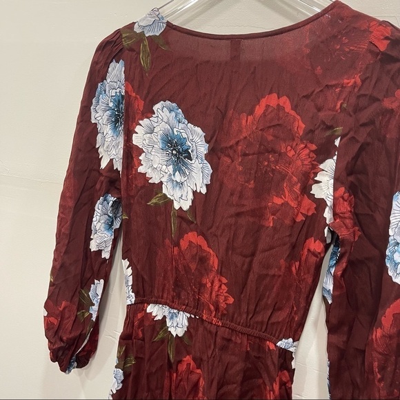 Anthropologie Plenty by Tracy Reese Aleah Floral Print Red Wrap Dress Small - Picture 9 of 9